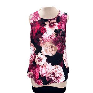 Floral Sleeveless Blouse By DKNY S Polyester Blend Womens Top